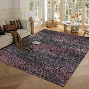 RUGSURE Washable Area Rug - 1/6 Thick - Stain & Water Resistant Non-Slip - Resistant Rug for Living Room, Bedroom, Nursery, Pet & Child Friendly, Vintage Charm Area Rugs (Burgundy, 4' x 6')