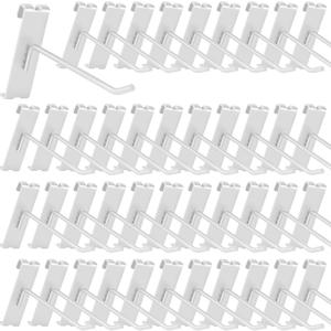 20Pcs Gridwall Hooks, Metal Grid Panel Hanging Peg Hooks, Grid Wall Accessory for Clothes Storage, Home Organization, Retail Display (White, 4"/10Cm)