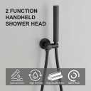 Black Shower Wand Brass Handheld Shower 7 Inch High Pressure Hand Held Shower Head High Flow Sprayer, 2 In 1 Function with 59 inch Hose, Bracket