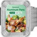 Benestanti 9x13 Inch Aluminum Pans - 40 Pack, Heavy Duty Half Size Disposable Aluminum Foil Pans,Deep Baking Pans for Cooking,Roasting Turkey, Parties, Christmas, and Steam Tables