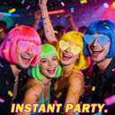 Colored Bob Wigs with Heart Sunglasses and Hair Cap- 4 Sets | Pink Blue Yellow Green Short Neon Bob Wig with Bangs Colorful Funny Hair for Women Men Costume Party Favors