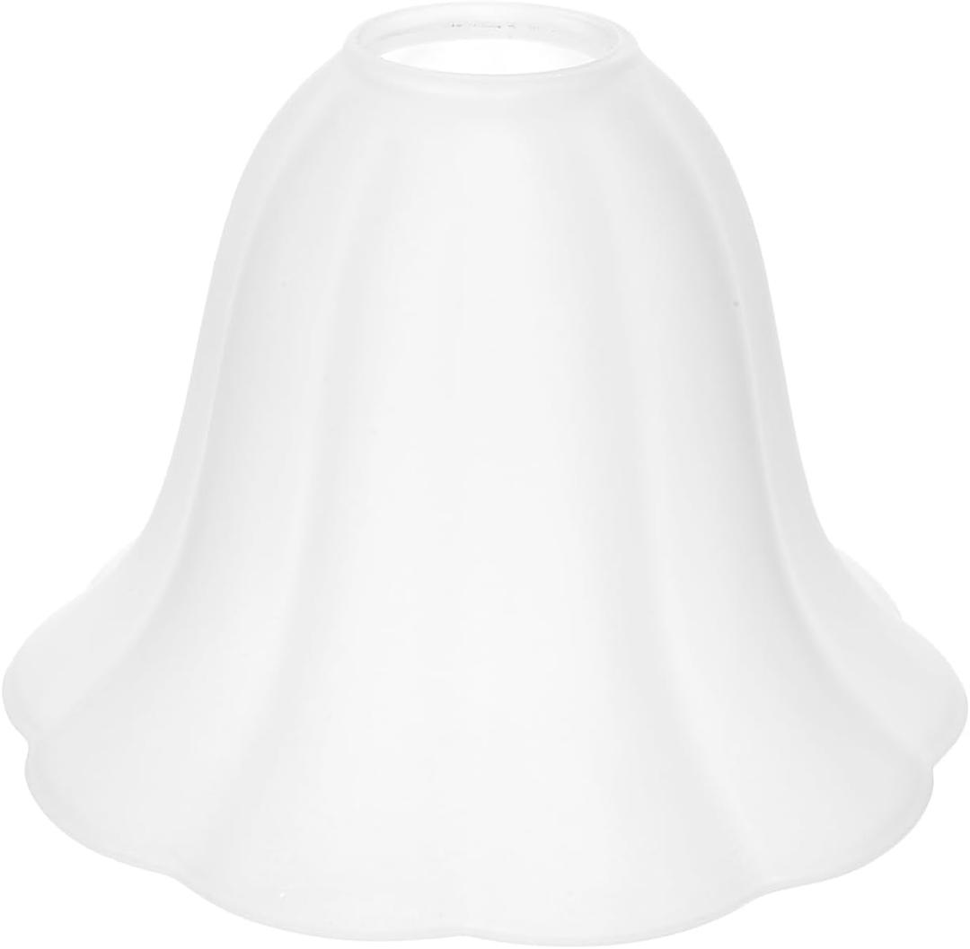 Veemoon E27 Vintage Glass Lampshade Small White Frosted Glass Lampshade European Flower Shape Lamp Shade Tulip Light Covers Replacement for Table Wall Ceiling Light Home Office Dining Room (Transparent)