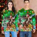 RAISEVERN Christmas Sweatshirt for Men Women Funny Pullover Xmas Top (Green, L)