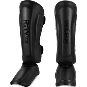 Raytos Shin Guards Kickboxing Martial Arts Karate Shin Guards Leg Guards Protector Muay Thai MMA Shock Absorption L