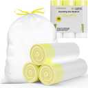 CEROELDA 1.6 Gallon Small Trash Bags, 60 Count Mini Drawstring Garbage Bags Unscented fit 4.5-8 Liter, 1.2-2 Gallon Thick Plastic Wastebasket Liners for Bathroom Bedroom Office Toilet