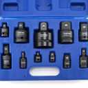 11pcs Impact Adapter and Reducer Set and Universal Joint Swivel Socket Adapter Set, 1/4" 3/8" 1/2" 3/4" 1" Drive Socket Adapter Set, Cr-Mo Steel,With a Storage Case.