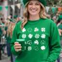 St Patricks Day Sweatshirt Women St Patricks Day Shirt Funny Shamrock Sweater Irish Lucky Long Sleeve Pullover Tops (XXL)