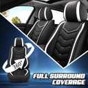 ADERN Car Seat Covers for Ford Mustang 2000-2026, Premium Nappa Leather Car Seat Cover, Stylish Sport Seat Covers Automobile Seat Cover Sets.(Standard 2 Seats/Black White)