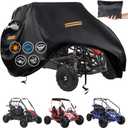 Go Kart Covers Water proof, Heavy Duty 420D Oxford 2 Seater Go Kart Cover, Go Kart Accessories with Air Vent,4 Reflective Handles,2 Windproof Buckles for Most 2-Seater Go-Kart Model