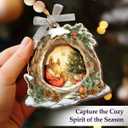 Squirrel Christmas Ornament 2025 - Woodland Christmas Ornament for Family, Squirrel Ornament for Lovers, Animal Ornaments for Tree Decor, Unique Animal Lover Gifts for Girls Boys