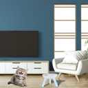 Raised Cat Food Bowls, Glass Cat Bowls Elevated with 6 Plastic Legs in 2 Heights. Protect The Spine and Prevent Vomiting(Blue)