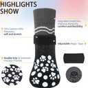 BINGPET 6PCS Dog Socks to Prevent Licking Paws with Grippers for Hardwood Floors Anti Slip, Winter Pet Shoes Booties, Extra-Thick Grip Dog Boots & Paw Protectors for Small Medium Large Senior Dogs, M