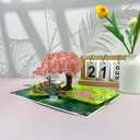 3 x Pop Up Anniversary Cards 3D Cherry Blossom Bridge with Couple in Love, Romantic Greeting Card for Wife, Husband, Her, Him, Wedding Card, Happy Valentines Day, 6"x 8" Happy Mothers Day Pop Up Card