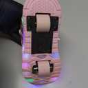 Nsasy Kids Roller Shoes Boy Girl Sneakers with Wheels Become Sport Sneaker with Led for Christmas Birthday Children Show Gift (Pink, 29)