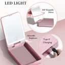 2 x BESTOPE PRO Makeup Brushes, 20PCs Professional Makeup Brush Set, Foundation Concealer Powder Eyeshadow Brush Set Contour Eyebrow Brush Kit with Led Light Mirror Travel Case & Powder Puff-Fluorite Pink
