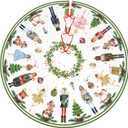 Nutcracker Christmas Tree Skirt Holiday Party Supplies Decorations Halloween Xmas Tree Mat Farmhouse Decorations 30" (White)