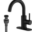 VOTON Bar Sink Faucet, Bathroom Kitchen 360 Rotatable Faucet, Matte Black Single Hole Bathroom Faucets Modern Small Mini Kitchen Bath Utility Vanity Outdoor Lavatory Faucets