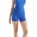 SUUKSESS Women 2 Piece Workout Sets High Waisted Tummy Control Biker Shorts Halter Padded Tank Tops (Blue, L)