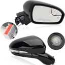 MOFOAP Right Passenger Side Mirror for 2013 2014 2015 2016 Ford Fusion Sedan S SE SE Hybrid,Power Mirror with Heated,Inhousing Signal Light,Puddle Lights,Manual Folding,Ford Fusion Mirror Black