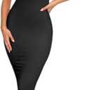 Womens 2024 Summer Sleeveless Dress Causal Square Neck Back Slit Bodycon Vacation Maxi Dresses Black S
