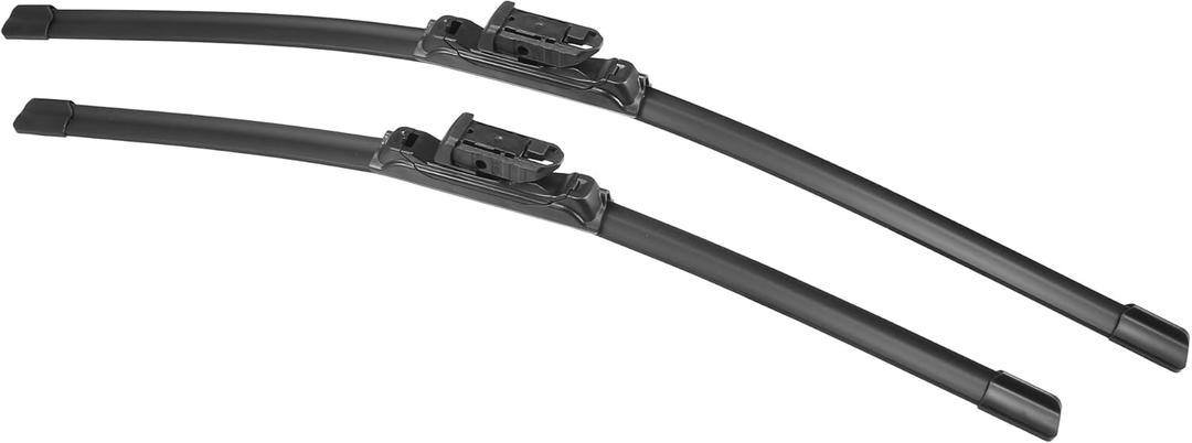 X AUTOHAUX 2pcs 24"+21" Silicone Front Windshield Wiper Blade for VW Tiguan 2007-2017 for Saturn Aura 2007-2009 Windscreen Wiper OE Replacement Set All-Seasons Top-Lock/Push Button