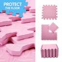Tamiplay EVA Foam Play Mat, 36 Tiles Colorful Baby Play Mat, Square Kids Playmat with Solid Colored, 0.4" Thickened Interlocking Foam Floor Tiles, Puzzle Play Mat for Baby Lying, Playing