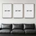 Large Framed Neutral Wall Art for Living Room, Mountain Landscape and Lake Artwork for Walls, 3 Piece Modern Canvas Prints for Hallway, Dining Room, Office Wall Decor 24x36 Inch