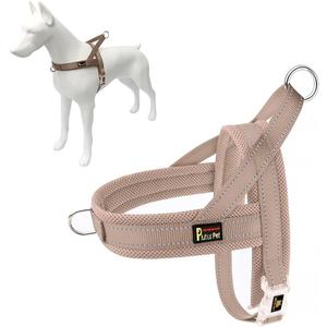 Plutus Pet No Pull Dog Harness with Breathable Mesh Padded, Adjustable Reflective Escape Proof Dog Harness, Quick Fit Dog Vest Harness for Dogs(S, Beige) (S: chest 17"-19.7")