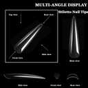 3 x 504Pcs Extra Long Stiletto Nail Tips, 12 Sizes Pre Shaped Stiletto Press On Nails Full Cover Soft Gel Nails Clear Fake Nails Tips for Nail Extension Home DIY Nail Salon with Box