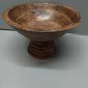 Creative Co-Op Boho Wood Pedestal Serving Bowl, Light Brown Finish (9-3/4" Round)