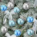 Chunful 9 Pcs Coastal Christmas Ball Tree Ornaments 3.15 Inch Ocean Sea Hanging Balls Nautical Fishing Float Ornaments for Christmas Holiday Party Favor Supplies