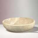 Travertine Decorative Bowls for Home Decor, Marble Fruit Bowl for Kitchen Counter, Keys Bowl for Entryway Table, Large Candy Serving Bowl for Table Centerpiece Office Modern Home Decor (Beige)