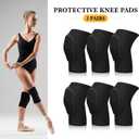 Eurzom 3 Pairs Dance Knee Pads Women Protective Non-Slip Knee Pads for Yoga Cheerleading Pole Floor Dance Volleyball (M, Black)