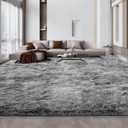 Large Shag Area Rugs 10 x 14, Tie-Dyed Plush Fuzzy Rugs for Living Room, Ultra Soft Fluffy Furry Rug for Bedroom, Anti-Skid Indoor Carpet Nursery Rugs for Kids Room Home Decor, Light Grey