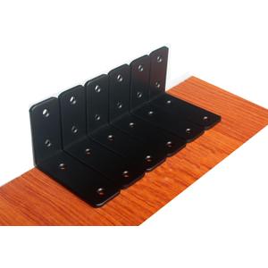 6 Pack - L 4" x H 3" x W1.5, 5mm Thick Black L Shelf Bracket, Iron Shelf Brackets, Metal Shelf Brackets, Floating Shelf, Shelf Supports with Screws