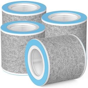FCFMY 4 Packs HP102 True HEPA Replacement Filter Compatible with Shark Air Cleaner Purifier HP100, HP102 and 3-in-1 Models HC450, HC451, HC452, HC455, Compares to Part # HE1FKBAS and HE1FKPET