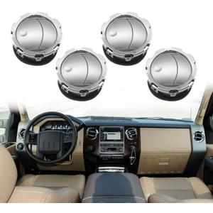 4 PCS Dashboard Air Conditioning AC Heater Vent Interior Set Silver Fit for 2011-2016 Ford F250 F350 F450 F550 Super Duty Interior Accessories Replace DC3Z-19893-BA DC3Z19893BA