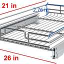 Pull Out Cabinet Organizer, Heavy-Duty Metal Sliding Drawer Shelf for Kitchen Cabinets, Chrome, Doesn't Include Door Fittings (26 * 21 IN)