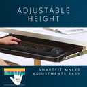 Kensington Keyboard Tray Under Desk, SmartFit Ergonomic Slide-Out Keyboard Drawer with Cable Management, Extra-Wide Height Adjustable Keyboard Holder, 24.5" x 11.75", Black K60004US