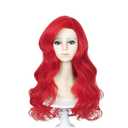 Max Beauty Red Mermaid Wigs Long Curly Daily Wig Hair Heat Resistant Synthetic Fiber for Halloween for Christmas