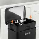 Garvee 13 Gal Stainless Steel Kitchen Trash Can with Lid, Step Pedal, Black