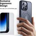 CASEKOO Designed for iPhone 14 Pro Case with Magnetic Invisible Stand [Military Drop Protection] [Compatible with MagSafe] Shockproof Slim Matte Translucent Pro Case 6.1 Inch, Black