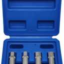 4pcs 1/4-in Stud Extractor Set - Broken Stud Removal Socket and Puller for Deeply Trapped Bolts