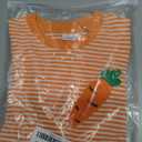 Baby Boy Girl Easter Outfit Sweatshirt Romper Striped Carrot/Bunny Long Sleeve Bubble Romper Waffle Knit Bodysuit (3-6 Months, Blue)