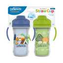 Dr. Brown's Milestones Insulated Sippy Cup with Straw and Handles, Spill-Proof Tumbler with Lid, 2-Pack, Blue & Green, 10 oz/300 mL, BPA Free, 12m+