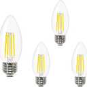 SHIYI E26 LED Bulbs 60W Equivalent, 6W Daylight White 6000K, 600LM Bright Filament Light Bulb, Non-Dimmable A19 Standard Base Bulbs for Kitchen, Office Lighting, Pack of 4