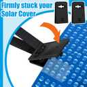 Foilswirl 12 Pcs Solar Cover Reel Attachment Clip 2.8 x 1.73 x 0.24 Inch Pool Cover Clips for Reel Blanket Universal Inground Swimming Pool (Black)