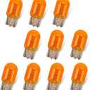 10 PCS T20 WY21W Bulb, 12V 7443 Brake Light Bulb, Waterproof Monofilament Reverse Light Tail Light Bulb, Universal Auto Bulb Replacement for Turn Signal Side Marker Parking DRL Light (Yellow)