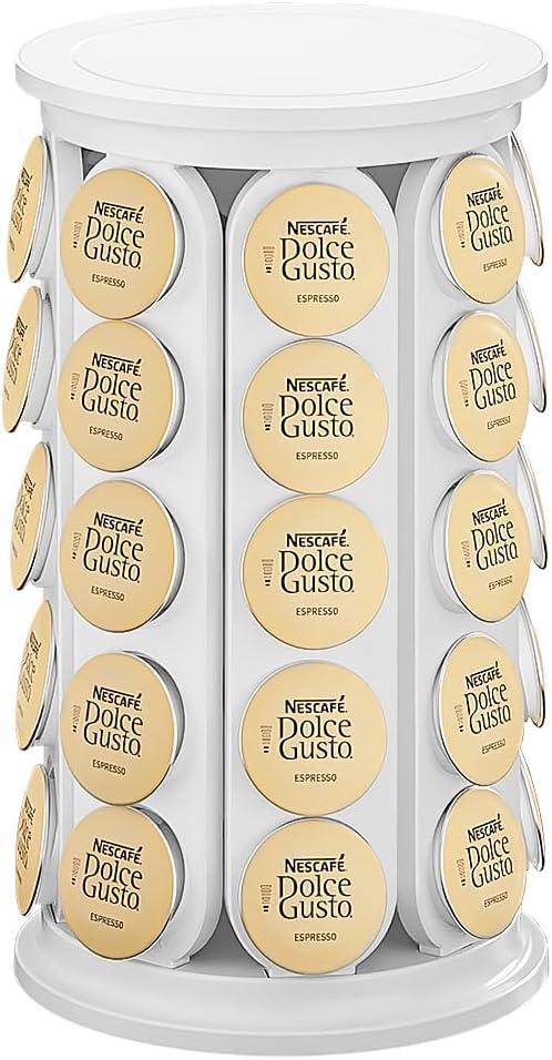 Soleebee Coffee Pod Carousel Holder Coffee Capsule Storage Organizer Compatible with 40 Keurig K-Cup Pods, Home or Office Kitchen Counter Organizer (White)