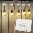 Hooks for Outdoor String Lights Clips: Heavy Duty Cable Clips with Waterproof Adhesive Strips for Hanging Christmas Light - Outside UV-Resistant Clear Sticky Cord Holders Rope Organizer (180)